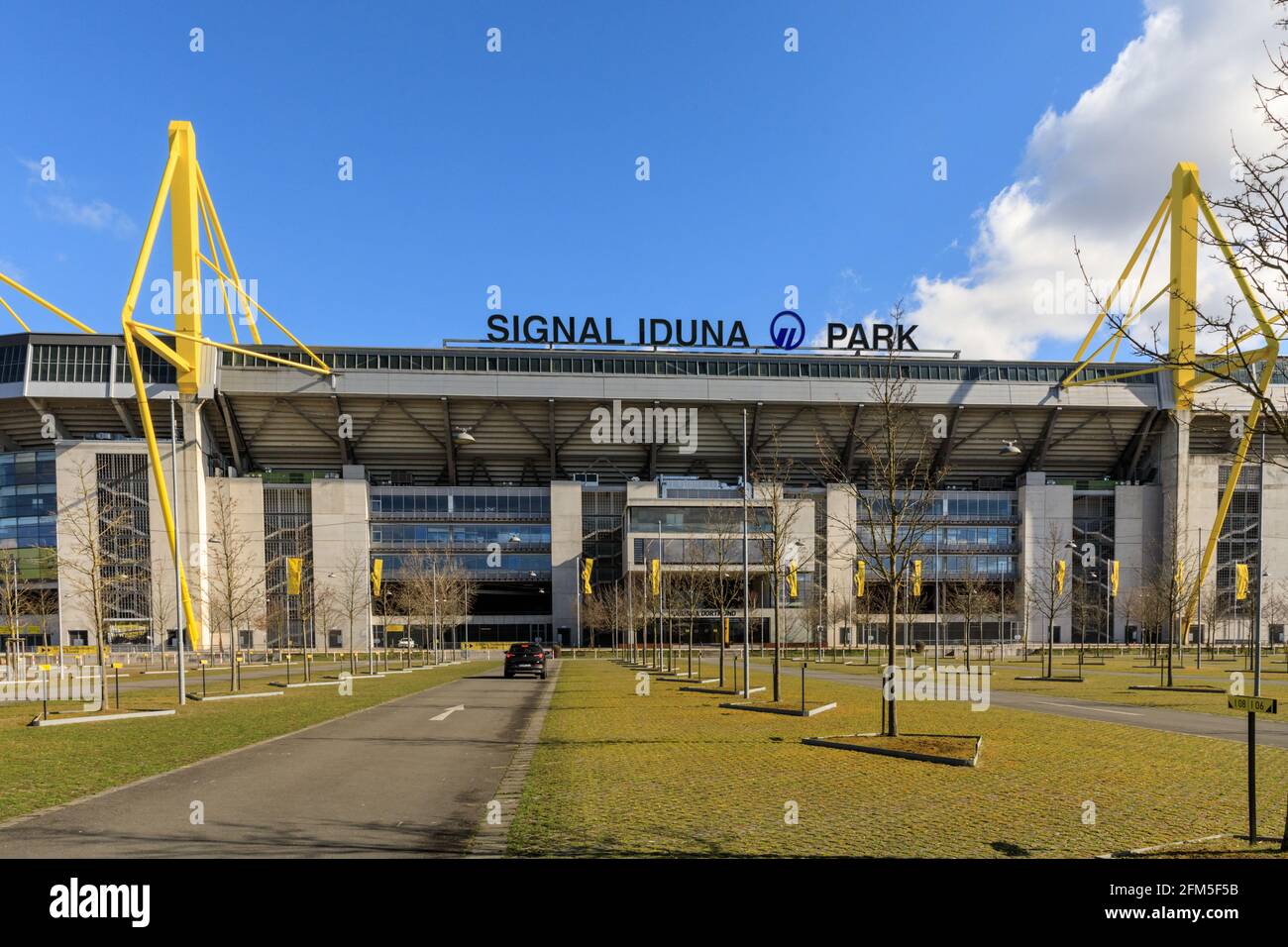 Signal Iduna Park, Borussia Dortmund BVB 09 football stadium exterior, Germany's largest soccer arena, Dortmund, Germany Stock Photo