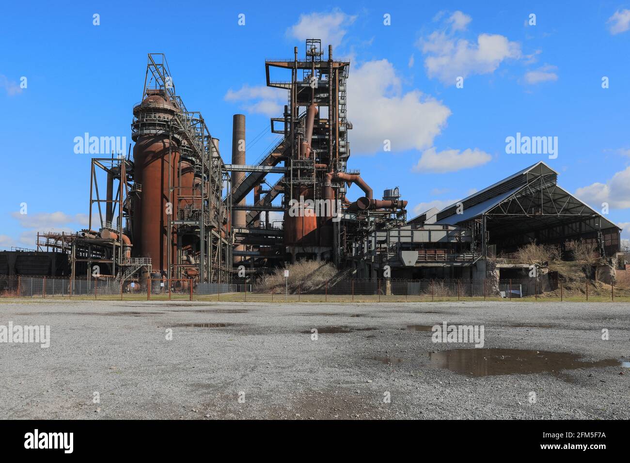 The disused Phoenix West  blast furnace ironworks and steelworks, formerly part of ThyssenKrupp Steel  in Dortmund, Germany Stock Photo