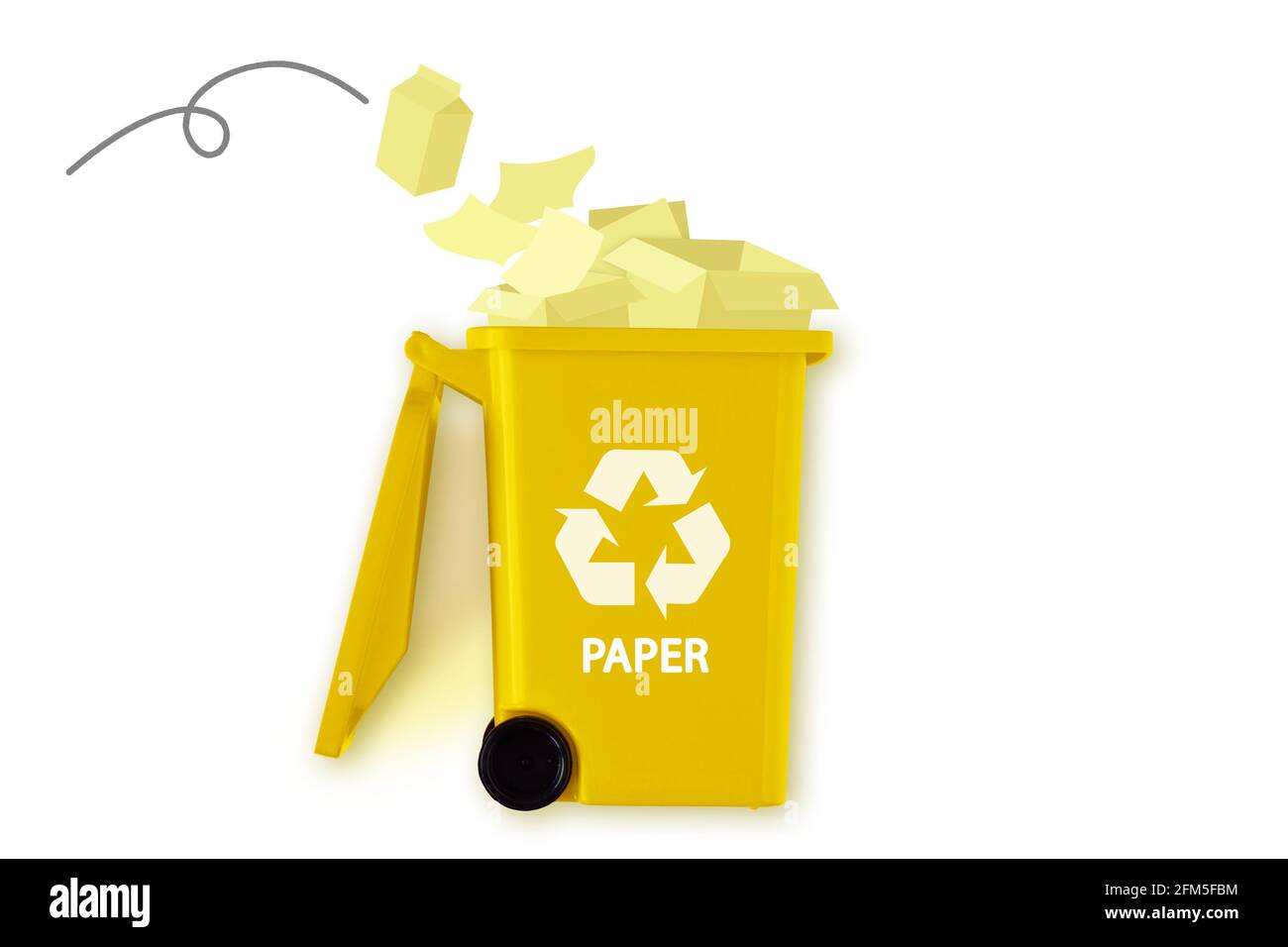 Paper recycle garbage can - Concept of recycling and ecology Stock Photo