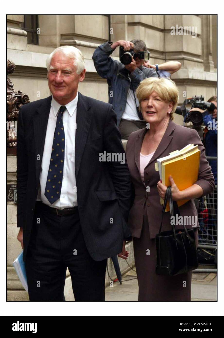 Lord Butler arrives at the press conf to release his report onf Intelligence on Weapons of Mass Destruction Pic David Sandison 14/07/2004 Stock Photo