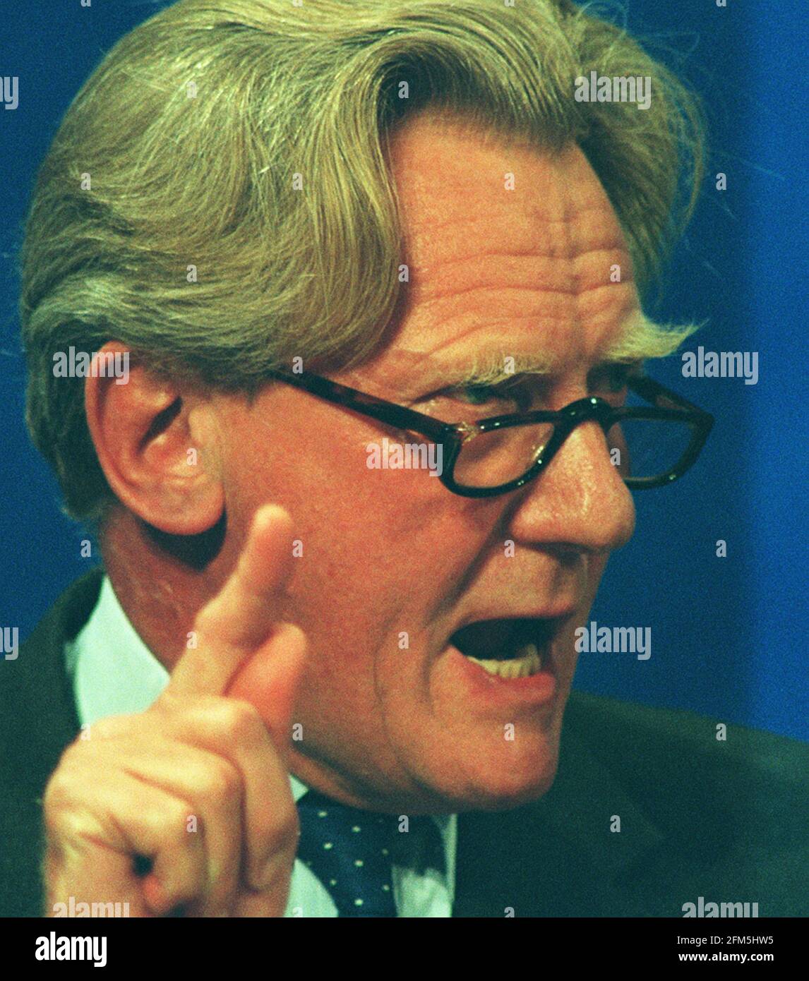 Michael Heseltine in full flow at the tory party in Blackpool Stock Photo