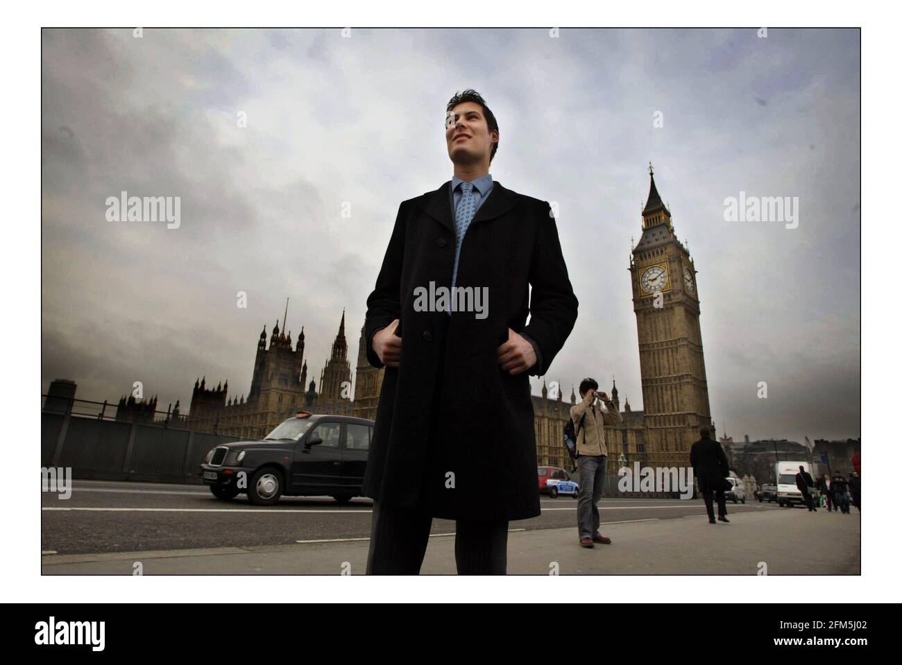 Daniel Geller outside Houses of Parliament.pic David Sandison 18/2/2005 Stock Photo