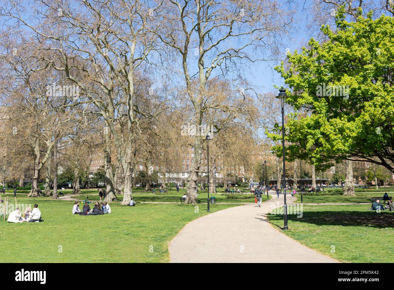 Bloomsbury russell square gardens trees lawns open spaces public hi-res ...