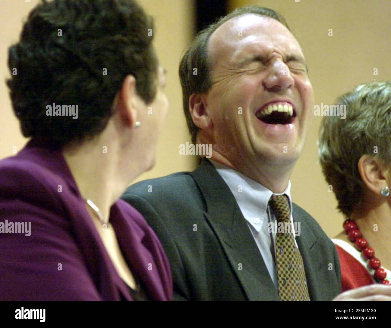 Liberal Democrat conference Bournemouth Sept 2000  Simon Hughes, home affairs spokesman, with Jackie Ballard (left), just before Hughes addressed the conference on crime. 19.9.00   Pic:JOHN VOOS Stock Photo