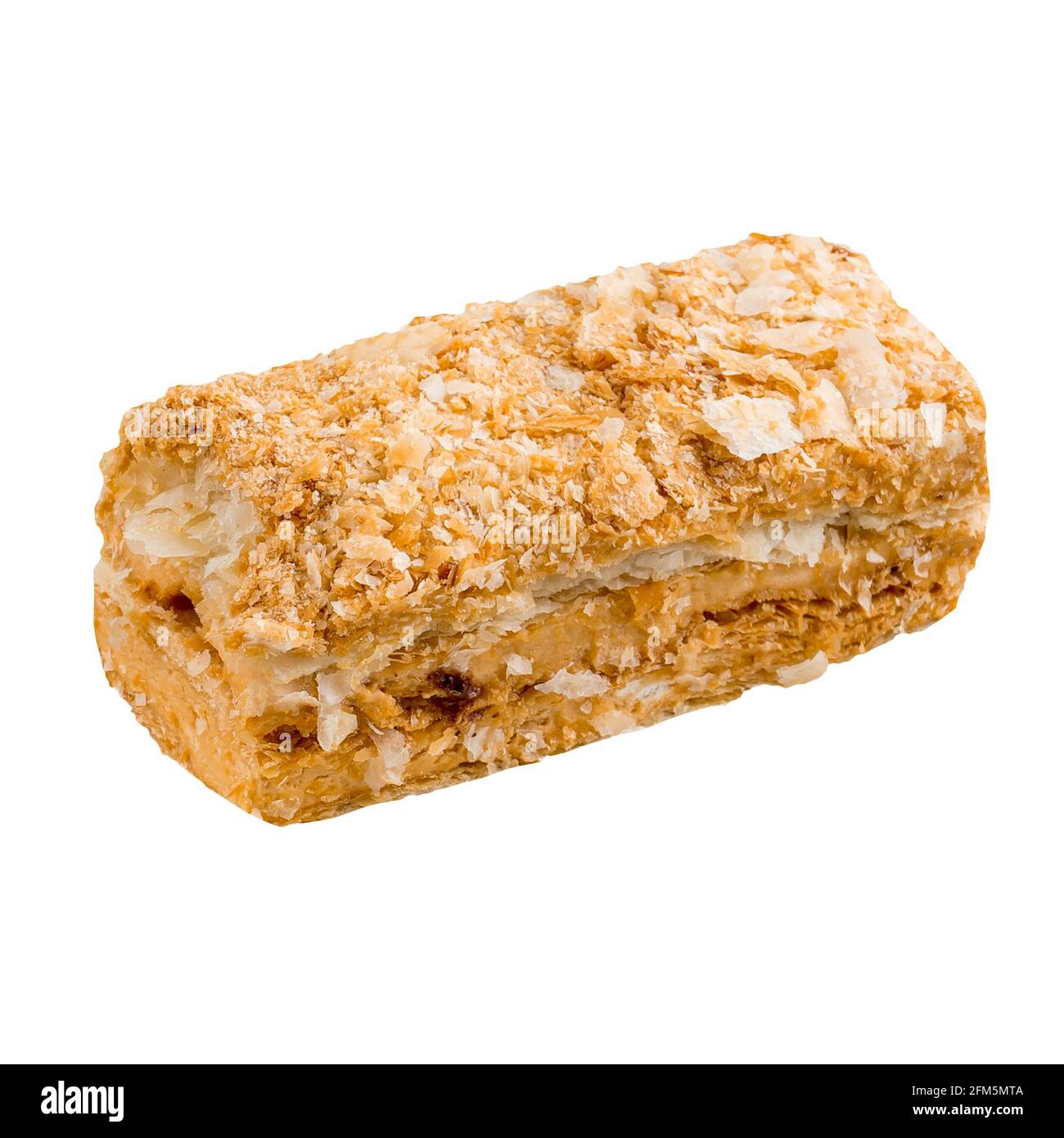 Isolated napoleon crispy pastry cake slice Stock Photo Alamy
