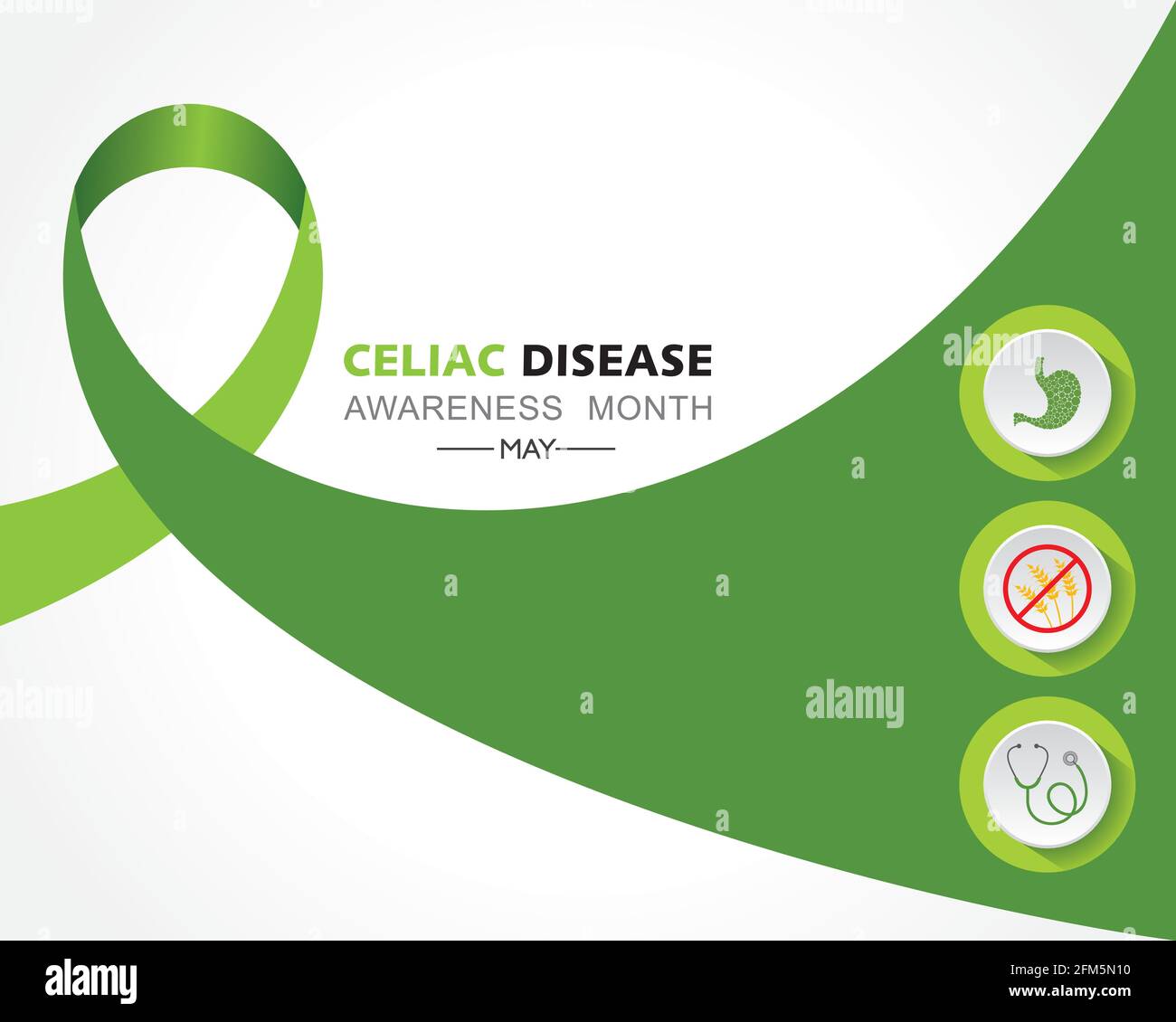 Vector illustration of Celiac Disease Awareness Month in May. It is an ...
