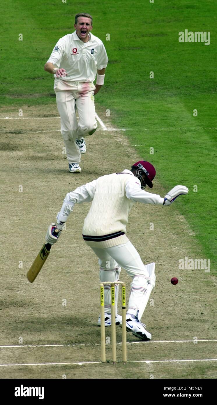 Dominic Cork Cricket Player of England, Aug 2000 takes the wicket of