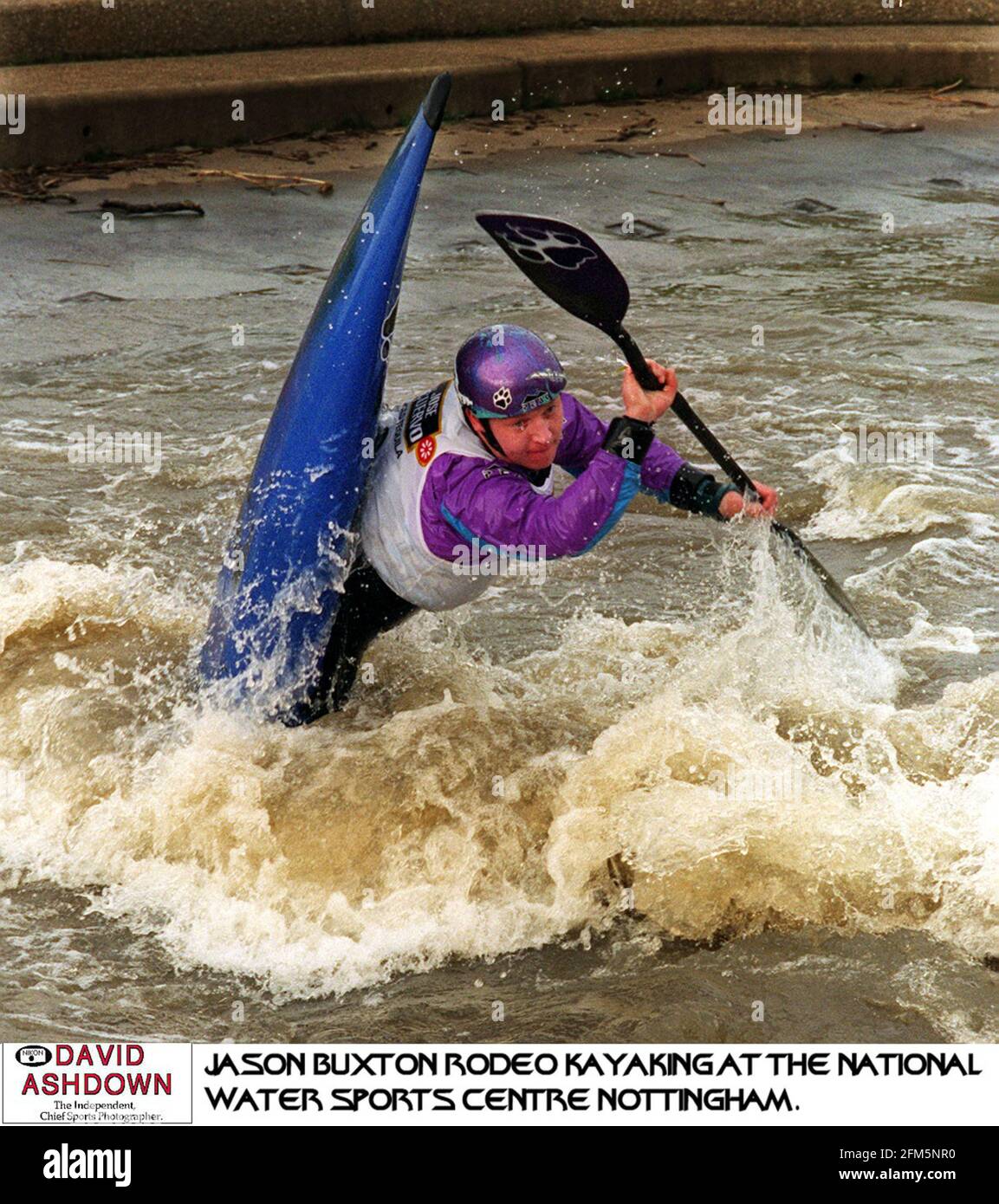 Jason Buxton rodeo kayaking at the National Water Sports Centre in