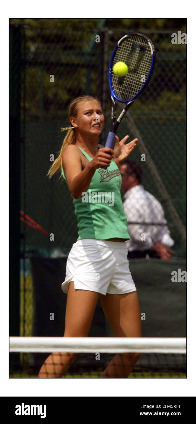 Day 1 at Wimbledon.....Maria Sharapova pic David Sandison 20/6/2005 Stock Photo