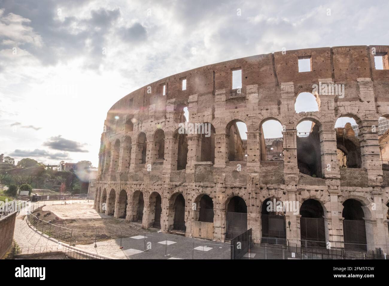 Beautiful view of Rome in Italy. The ancient historical ruins, famous ...