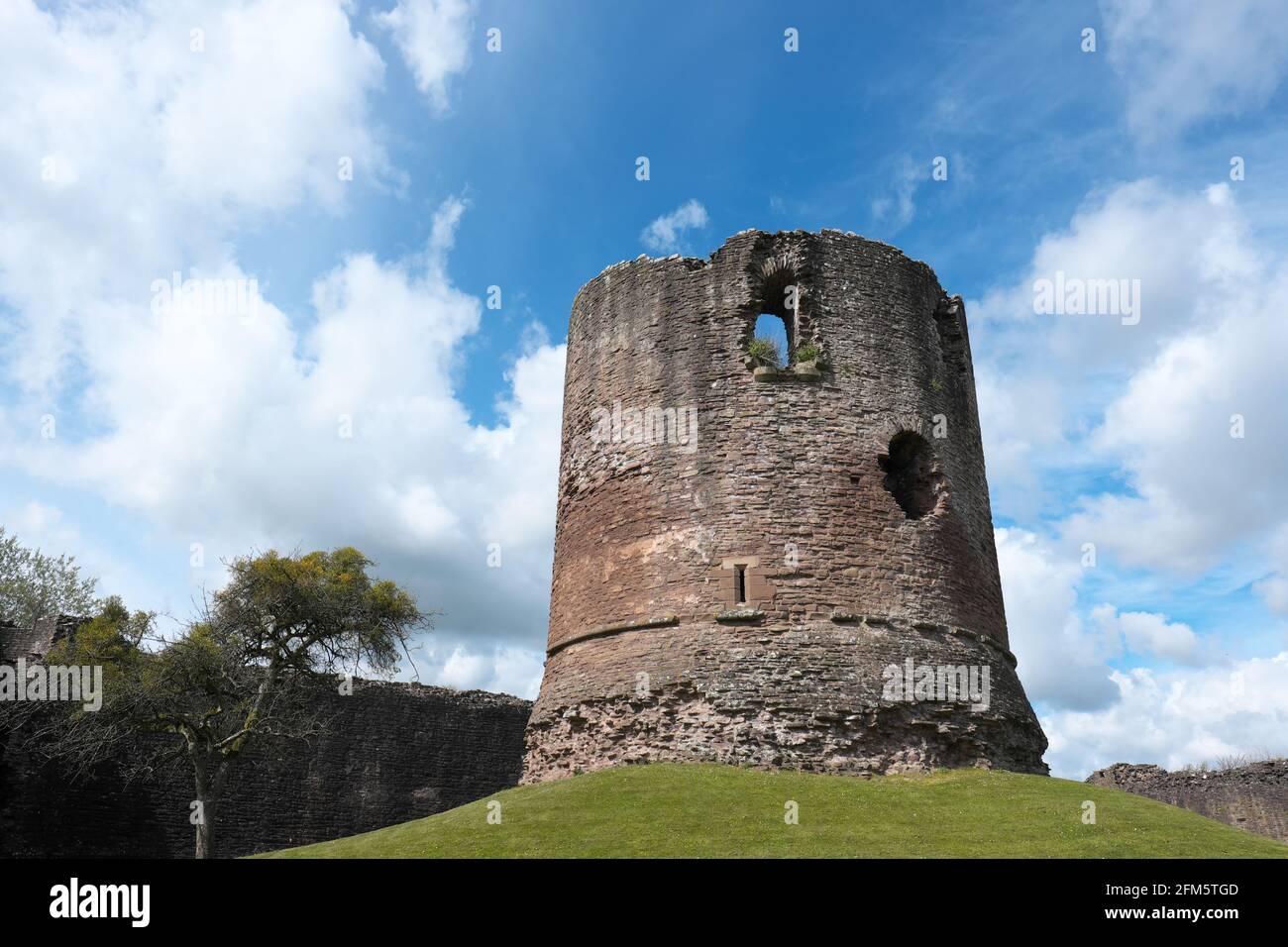 The ruins of the Keep at Skenfrith Castle Monmouthshire Wales UK Stock Photo