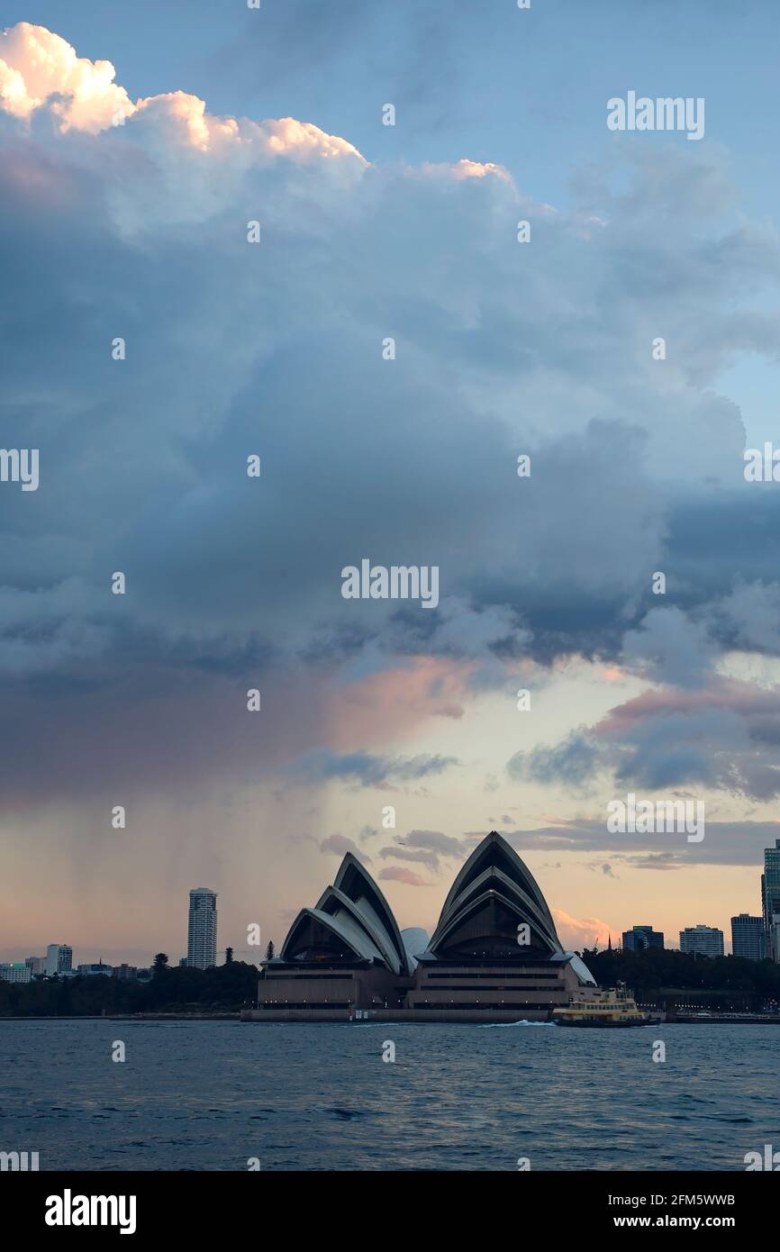 Opera House with rain approaching Stock Photo Alamy