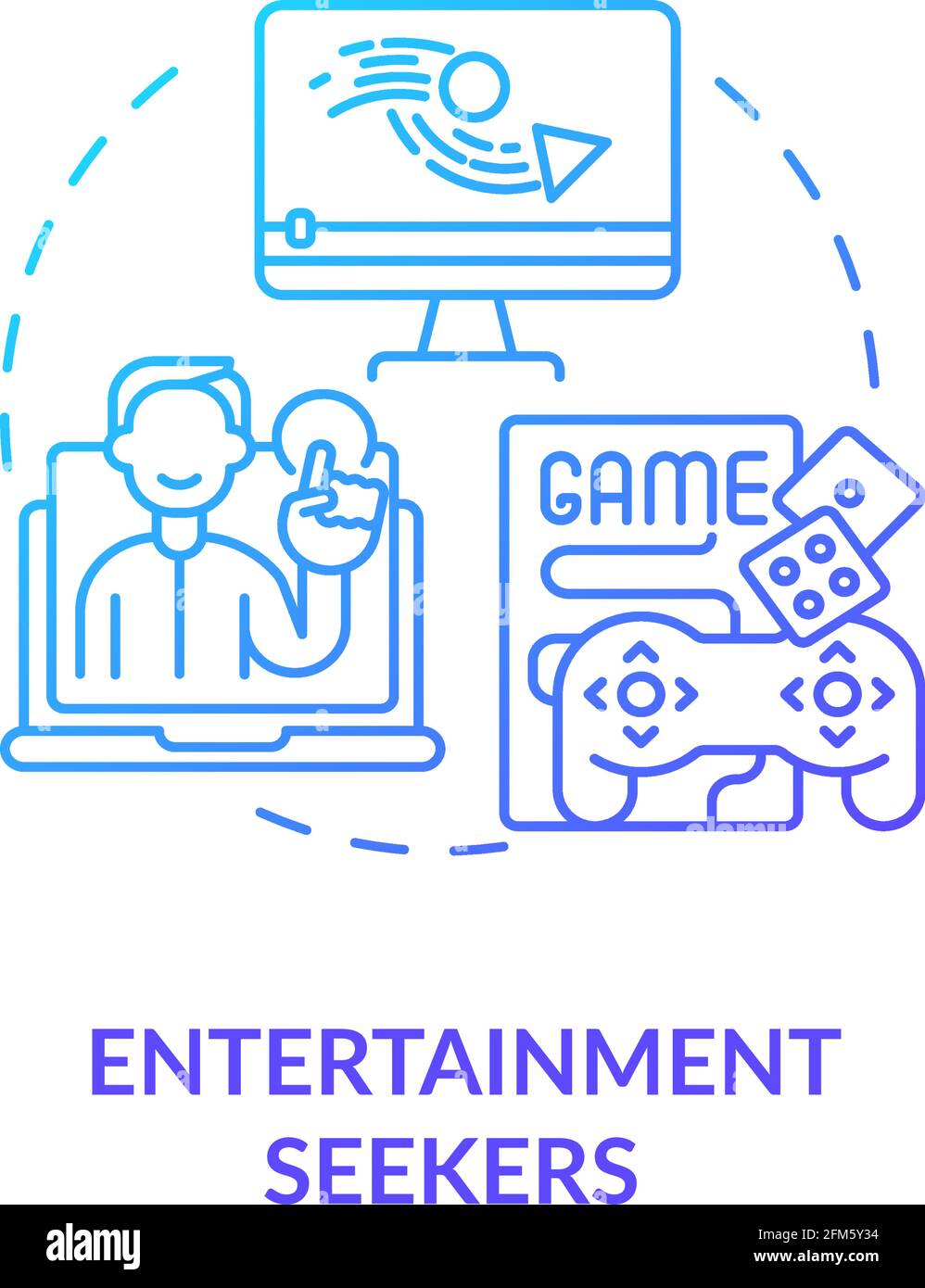 Entertainment seekers concept icon Stock Vector