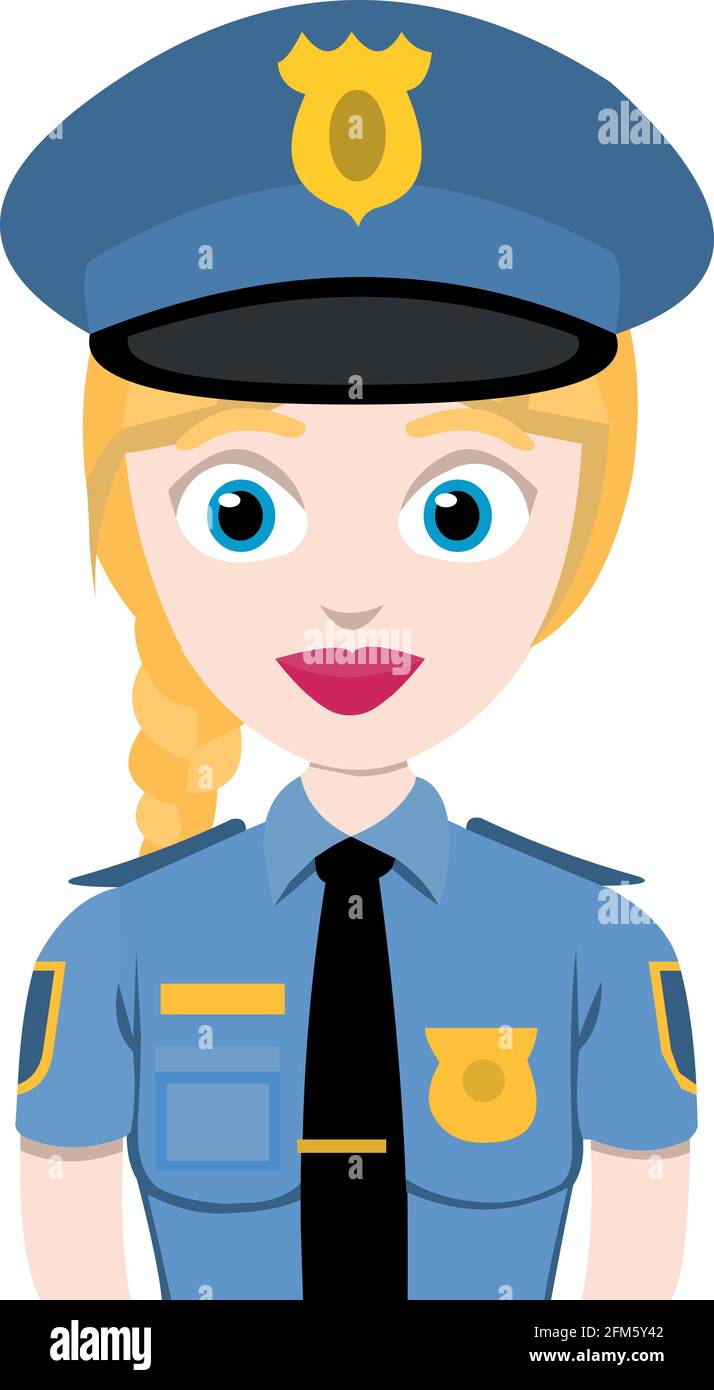 vector illustration of a policewoman emoticon Stock Vector