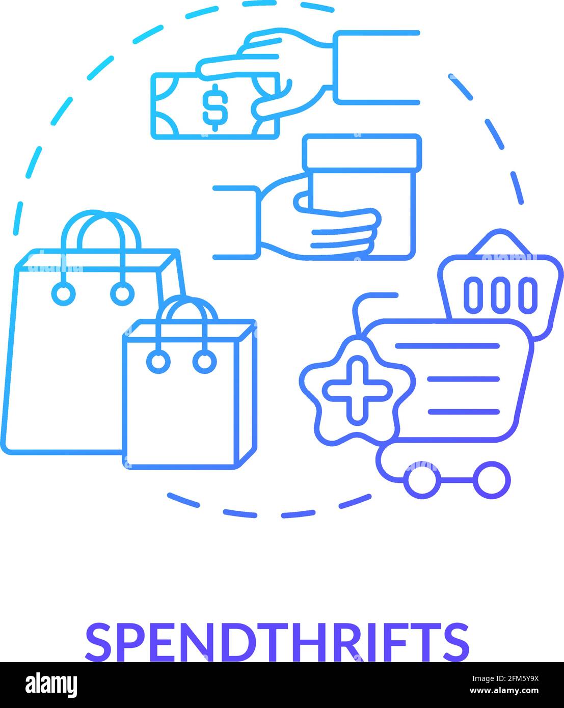 Spendthrifts concept icon Stock Vector