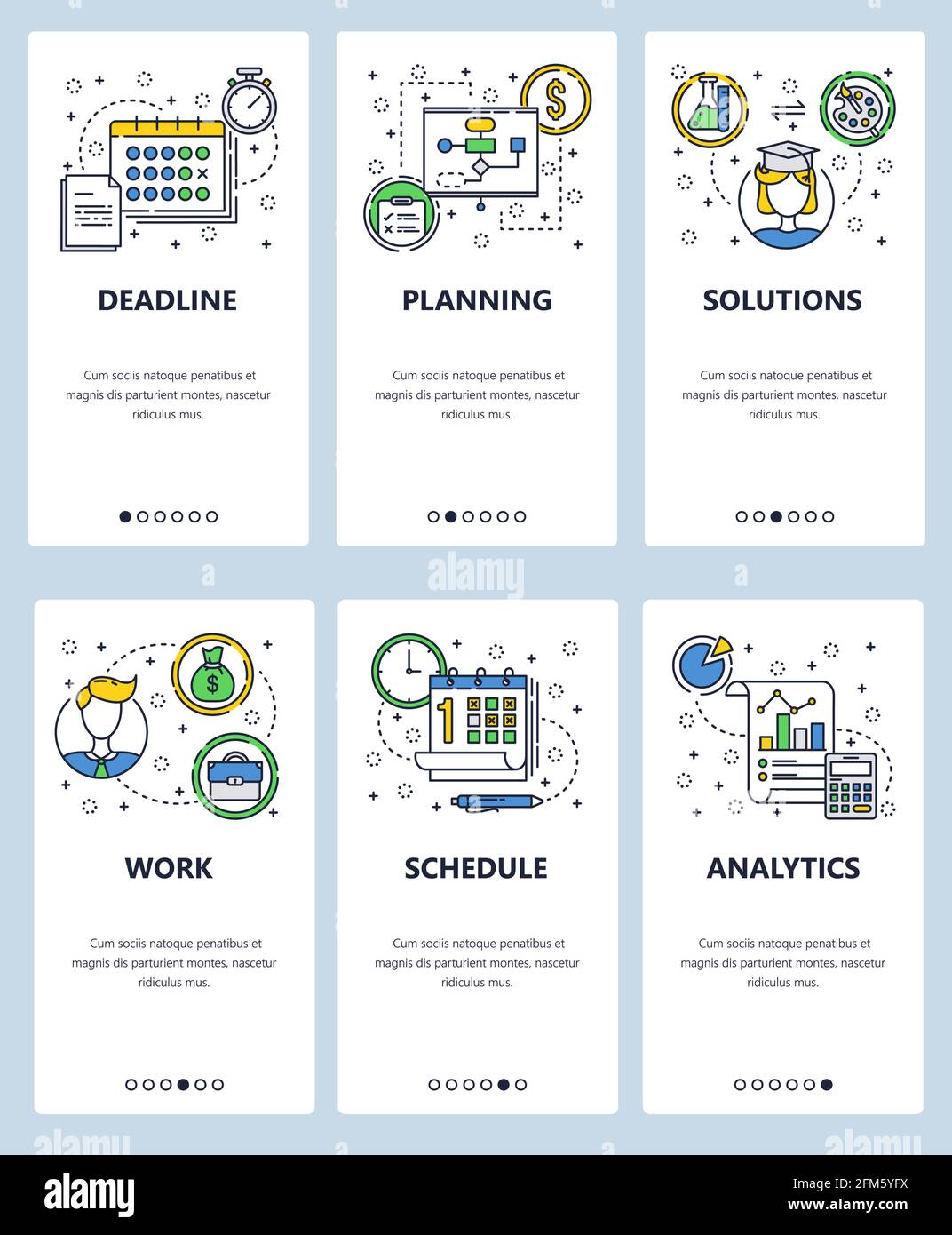 Vector line art web and mobile app template set Stock Vector Image ...