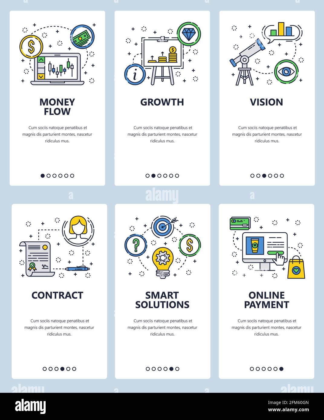 Vector line art web and mobile app template set Stock Vector Image ...