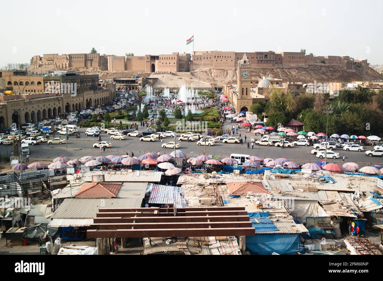 Erbil's citadel, one of the longest continuously inhabited places on Earth Stock Photo