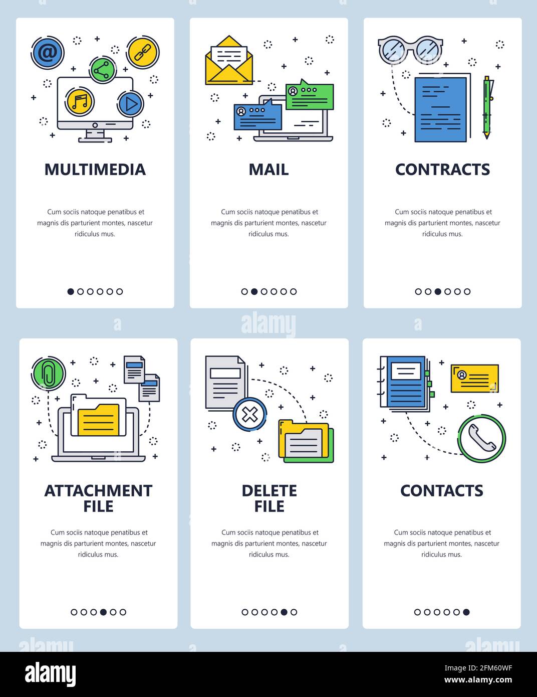 Vector line art web and mobile app template set Stock Vector Image ...
