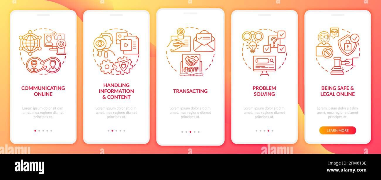 Digital inclusion red onboarding Stock Vector Images - Alamy