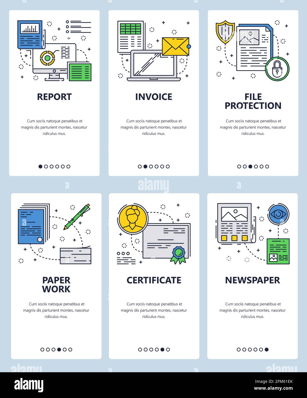 Vector line art web and mobile app template set Stock Vector Image ...