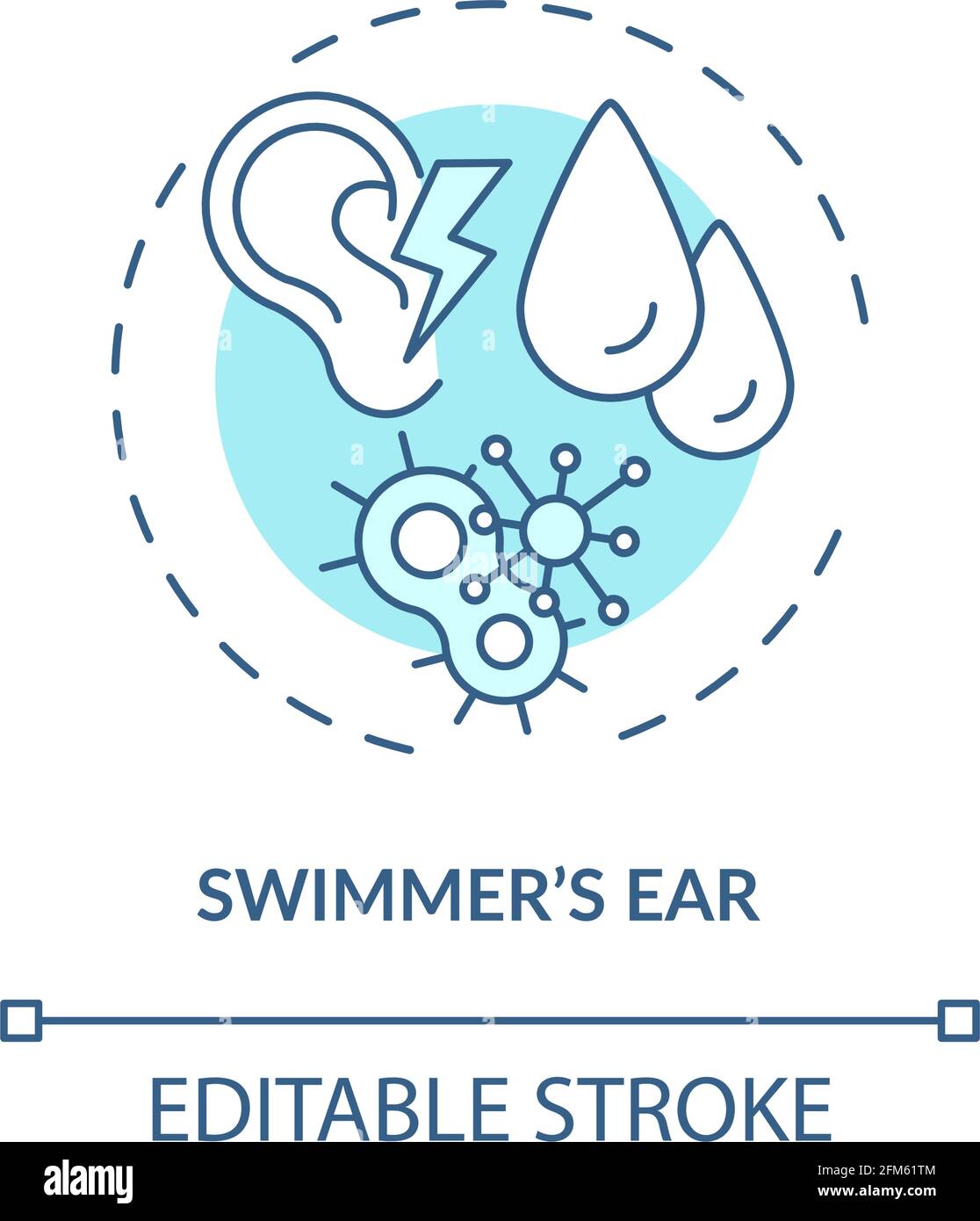 Swimmer ear concept icon Stock Vector