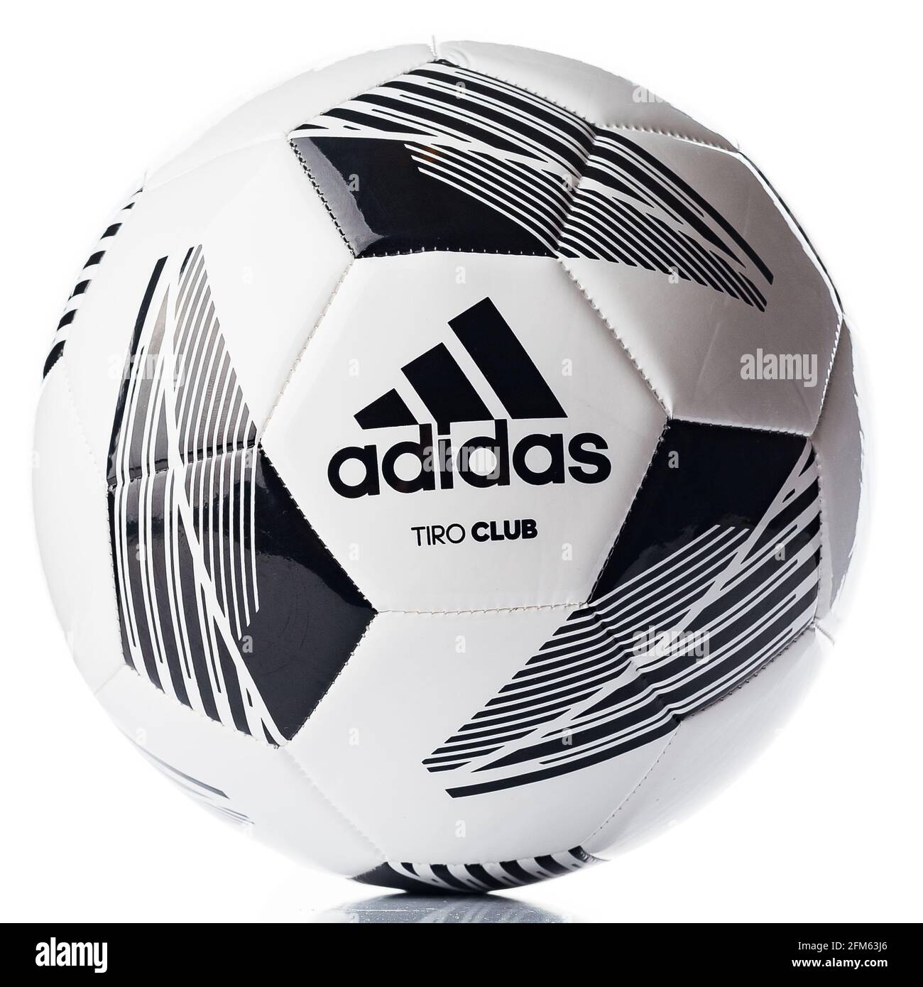 Soccer, football ball Adidas Tiro Club on a white background. Adidas brand  logo Stock Photo - Alamy
