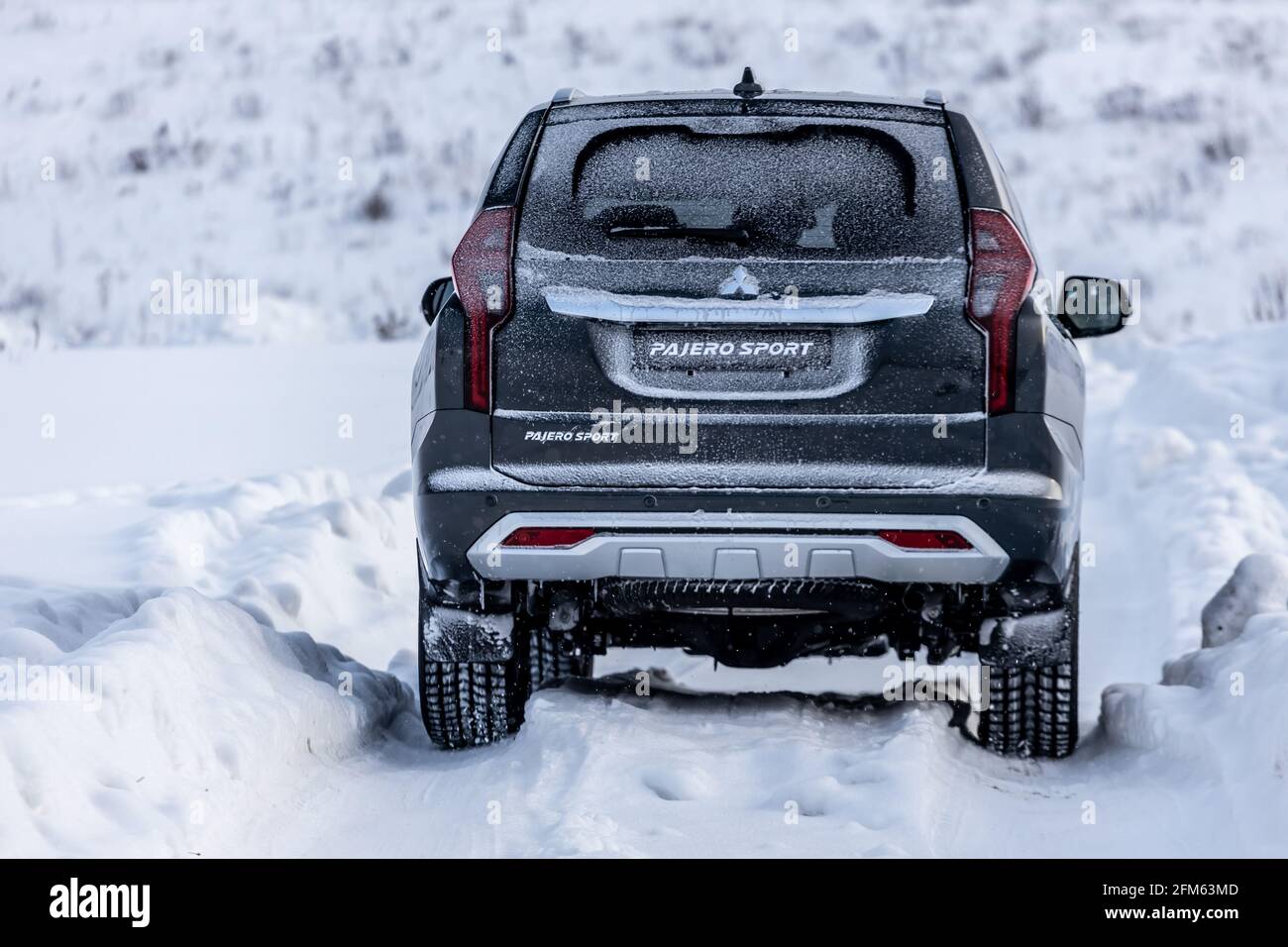 Moscow, Russia - February 17, 2021: All new Mitsubishi Pajero