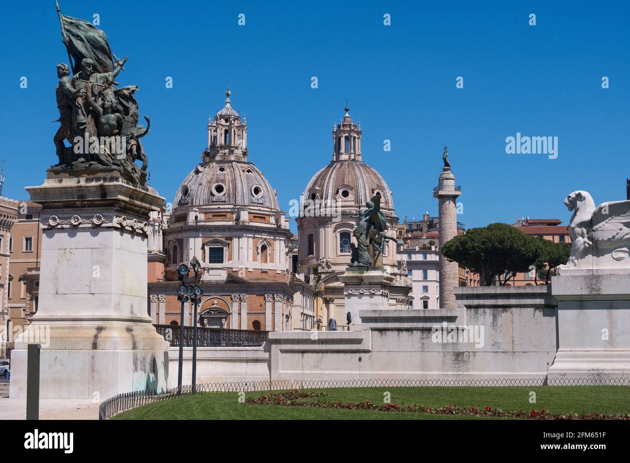 Beautiful view of Rome in Italy. The ancient historical ruins, famous ...