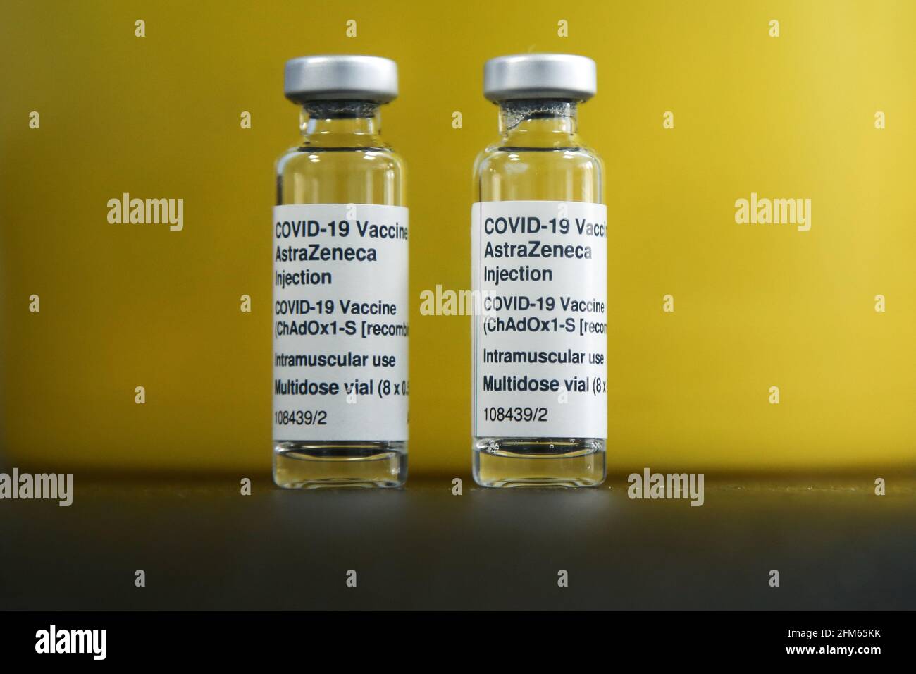 London, UK. 1st May, 2021. Vials containing the Oxford/AstraZeneca Covid-19 vaccine seen at a vaccination centre in London. Credit: Dinendra Haria/SOPA Images/ZUMA Wire/Alamy Live News Stock Photo