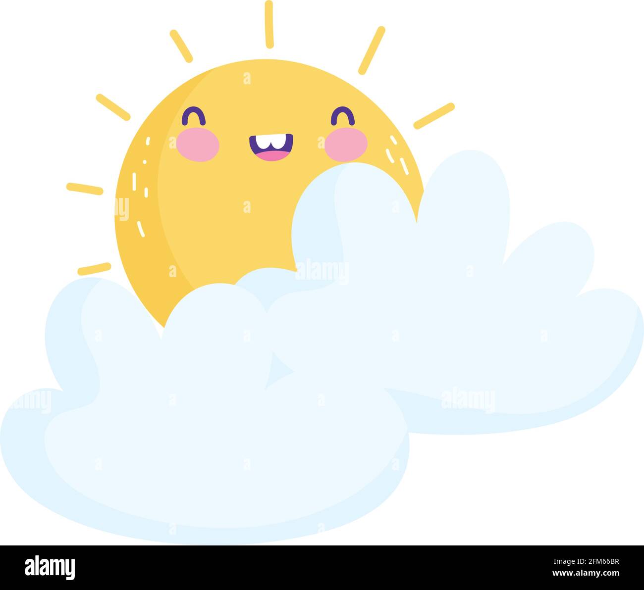 cute sun clouds cartoon isolated Stock Vector Image & Art - Alamy