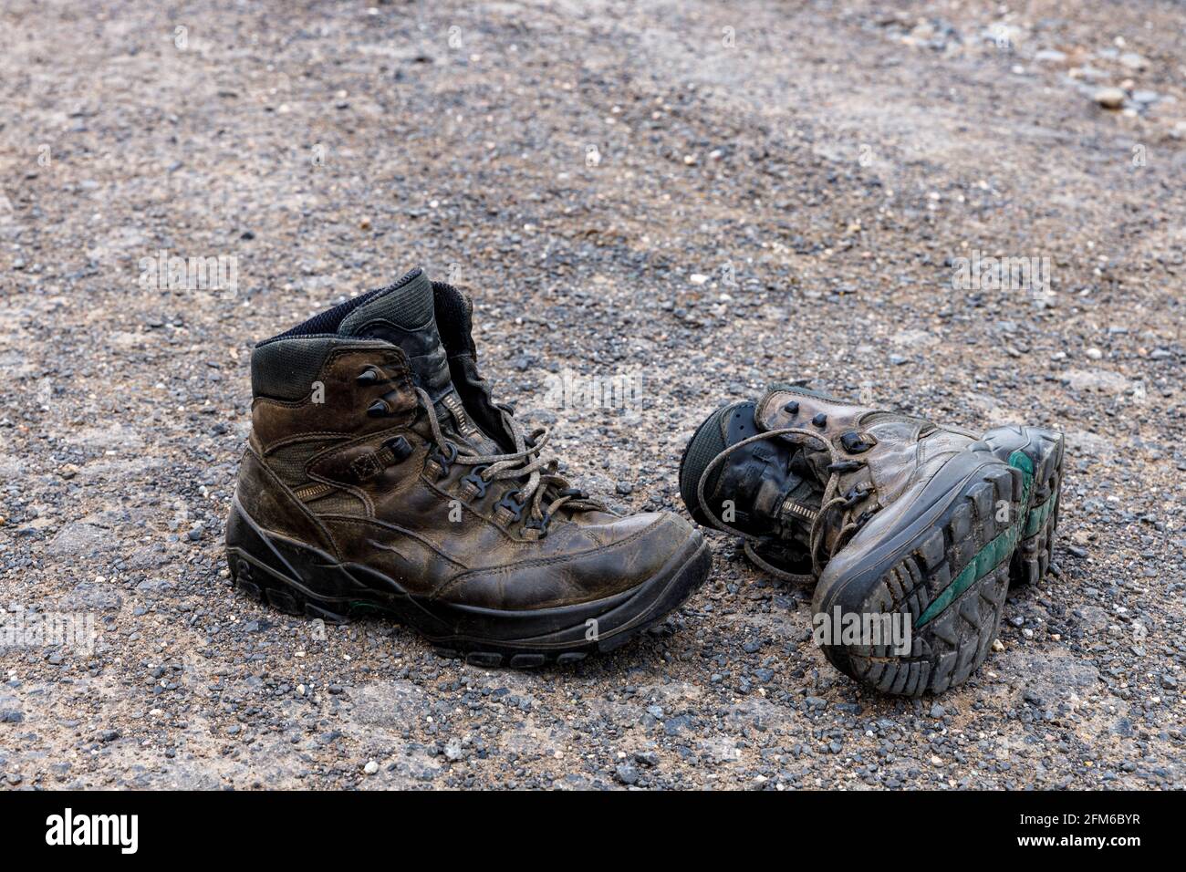 hiking boots are smoking from sweaty feet Stock Photo Alamy