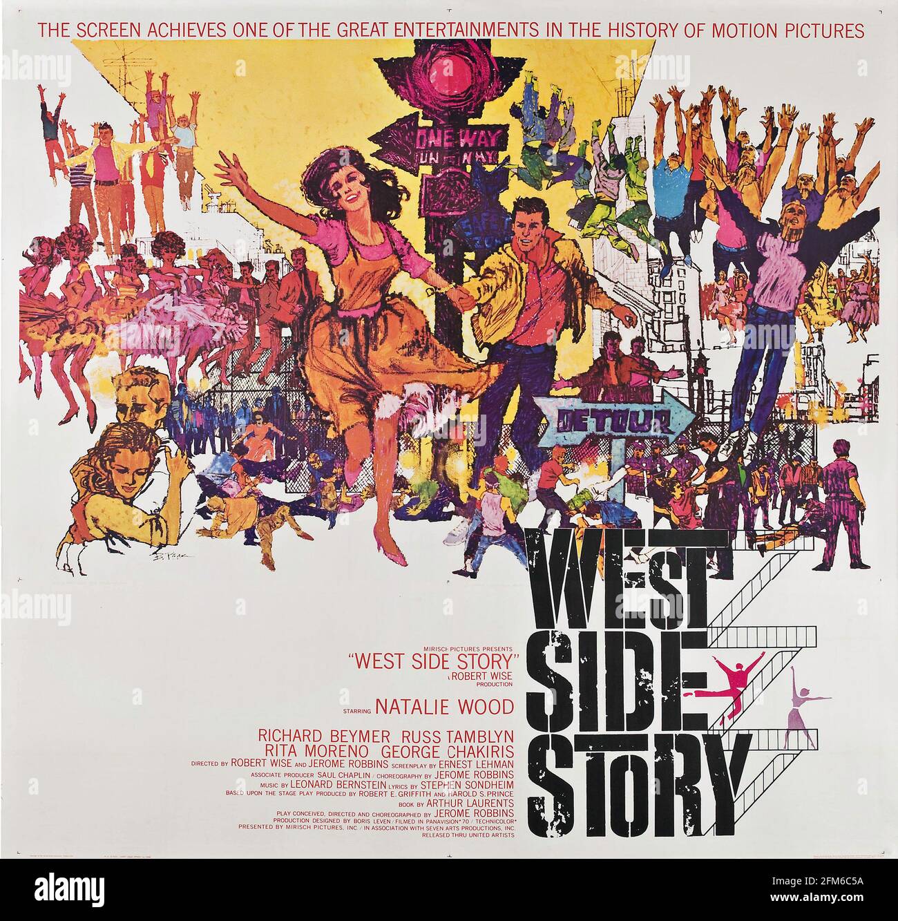 West Side Story NATALIE WOOD Richard Beymer 1961 Vintage Film Movie Poster Print 