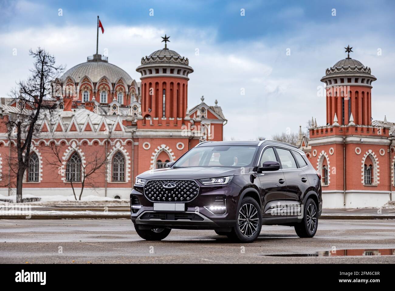 Moscow, Russia - March 19, 2021: Chery Tiggo 8 Pro Plus The car is