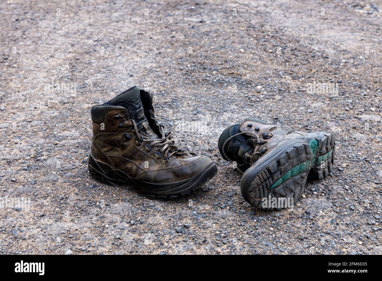 hiking boots are smoking from sweaty feet Stock Photo Alamy