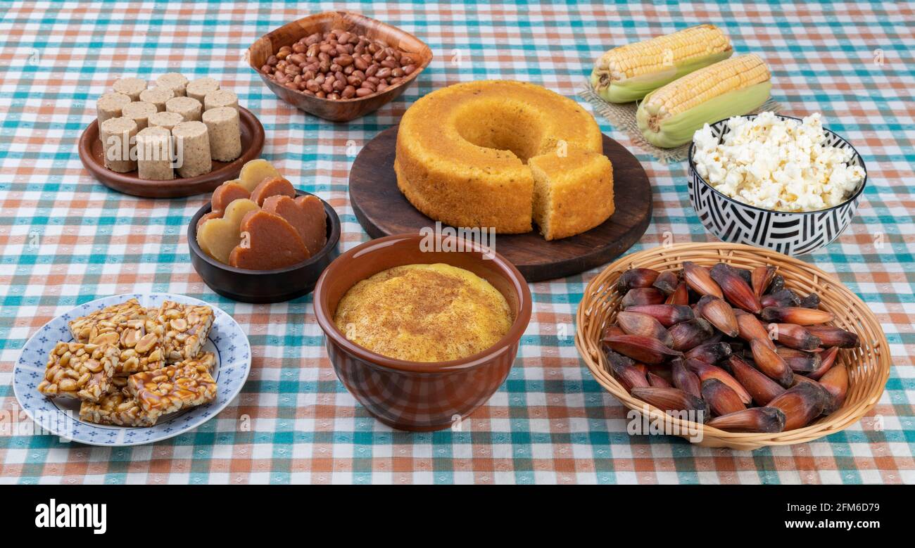 Typical brazilian june festival food. Festa junina Stock Photo - Alamy