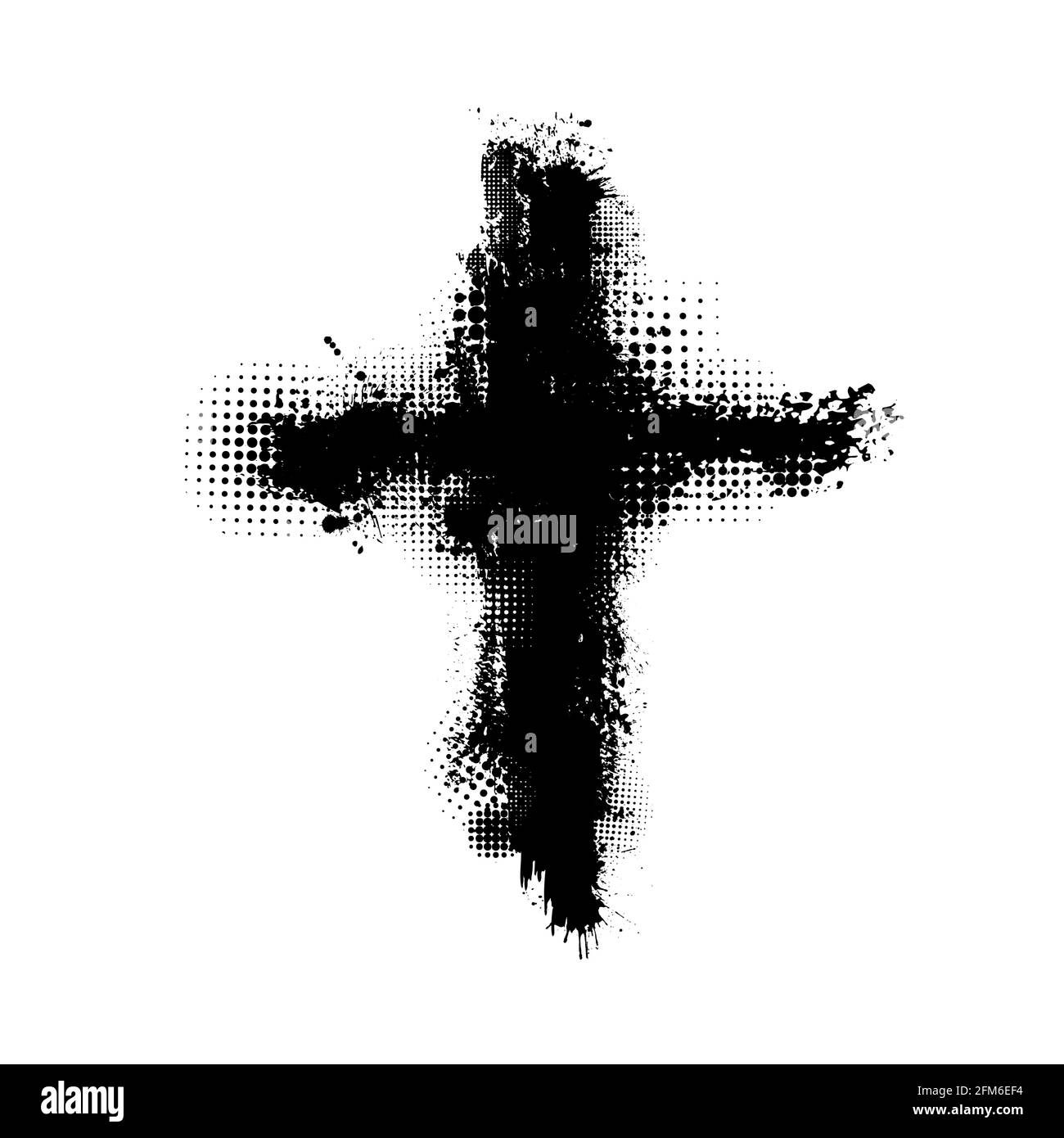 Black blotted cross. Vector illustration Stock Vector Image & Art Alamy