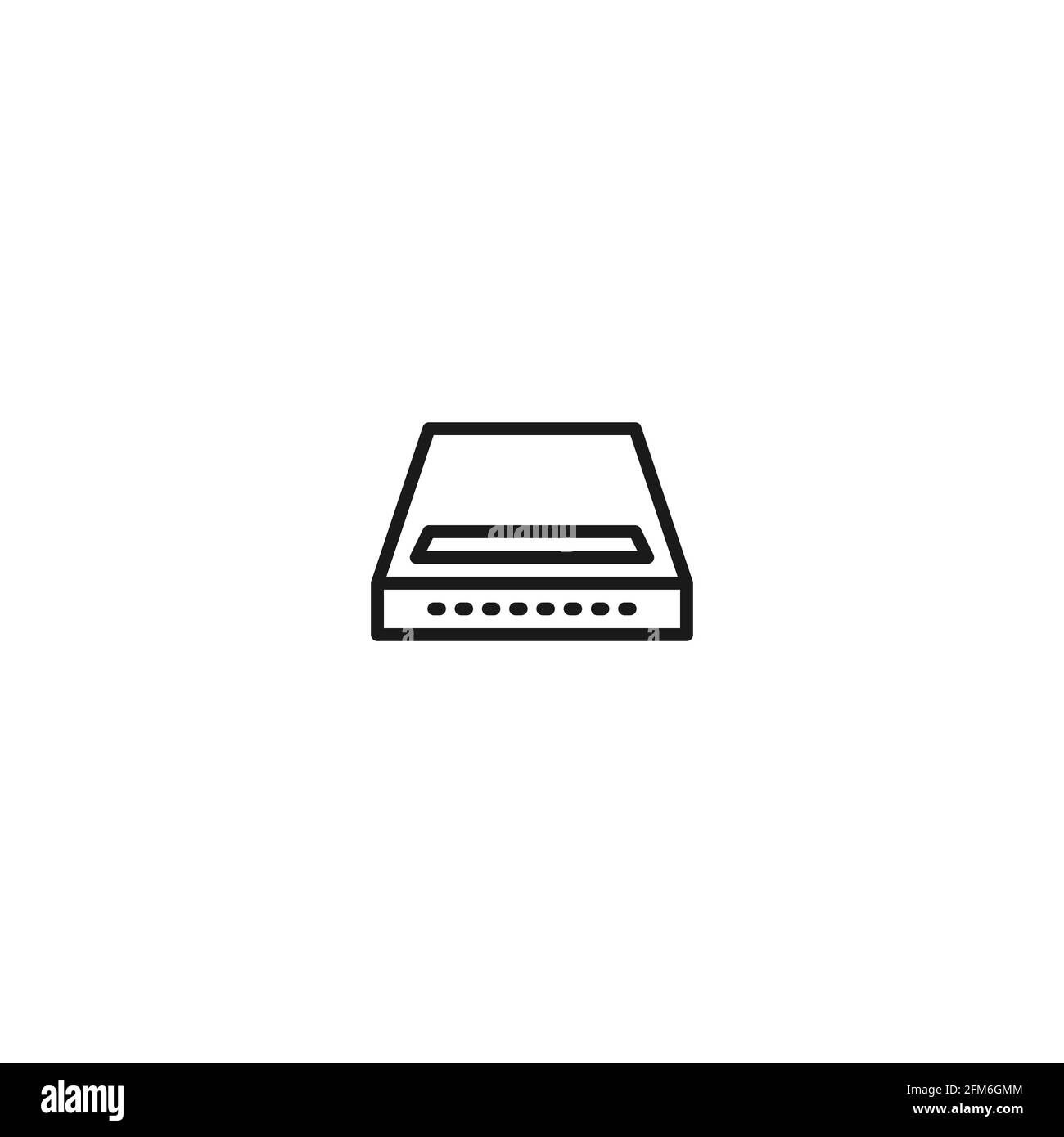 Storage Hard Disk Computer Icon Illustration Design Template with outline style Stock Vector