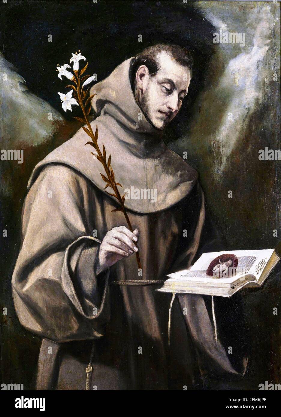Saint Anthony of Padua by El Greco (1541-1614), oil on canvas, c. 1580 Stock Photo