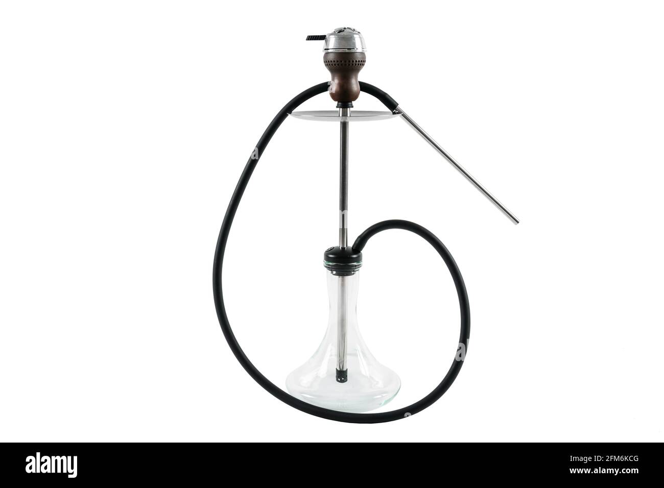 A modern hookah is isolated on a white background. Stock Photo