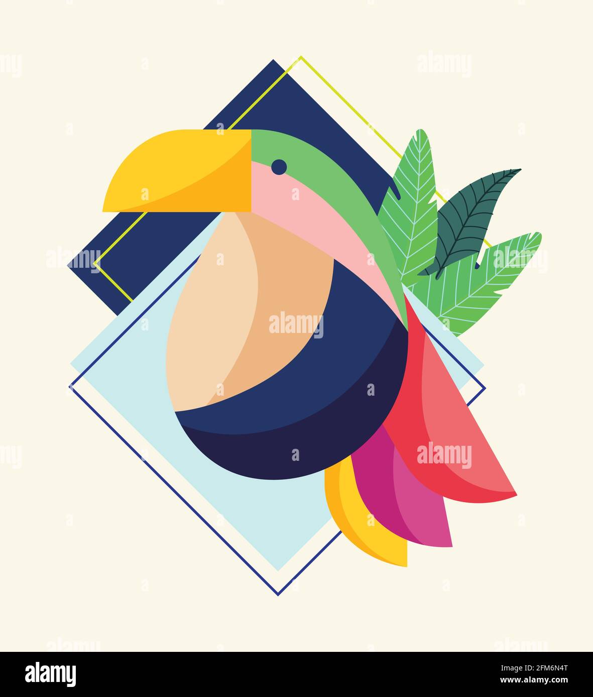 bird fauna flora leaves label Stock Vector Image & Art - Alamy
