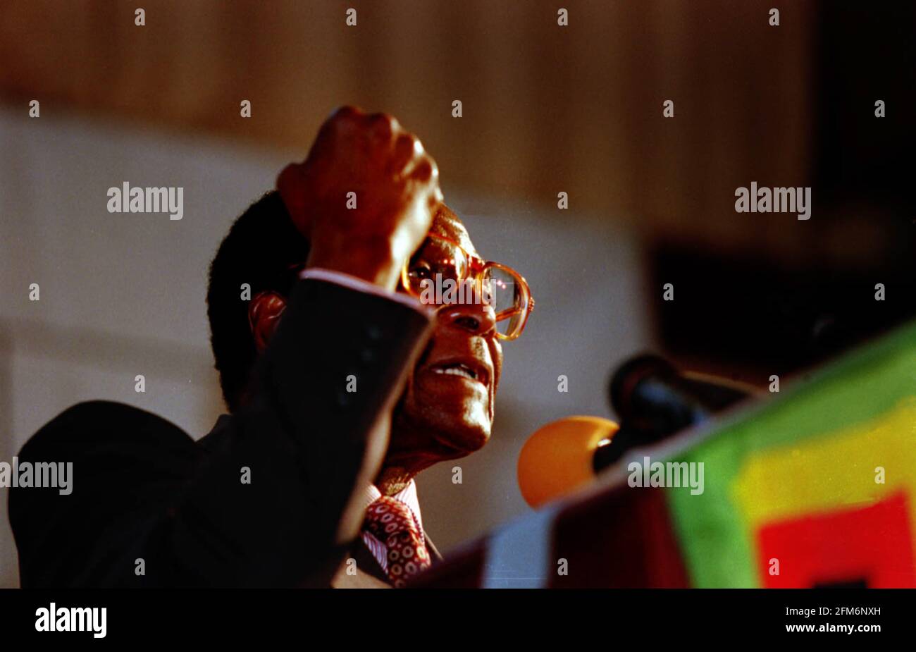 THE PRESIDENT OF ZIMBABWE ROBERT MUGABE LAUNCHES THE ZANU PF PARTY MANIFESTO. IN HARARE, Stock Photo