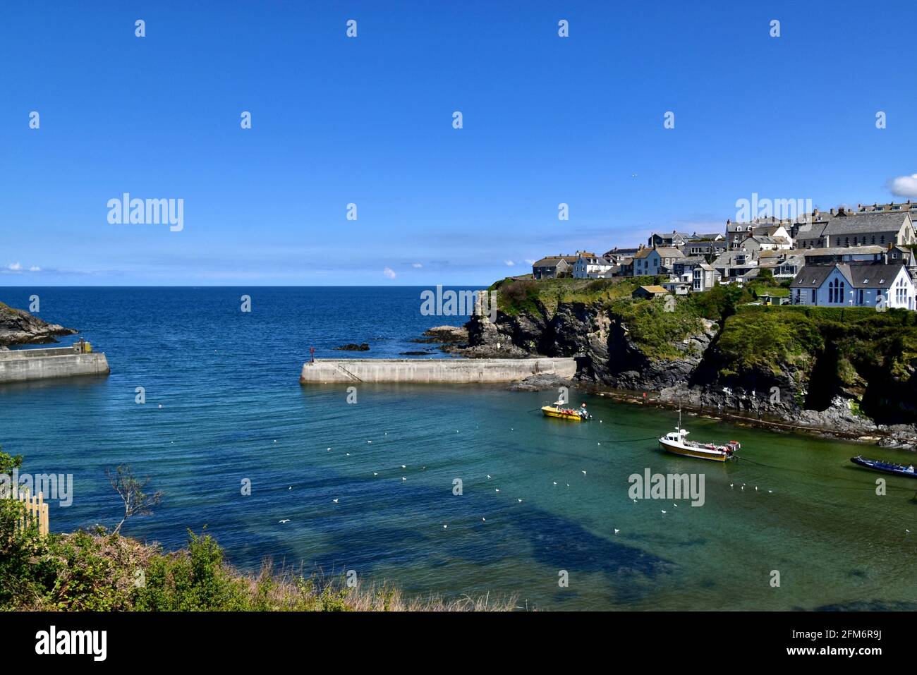 Port Isaac Harbour Cornwall Stock Photo Alamy