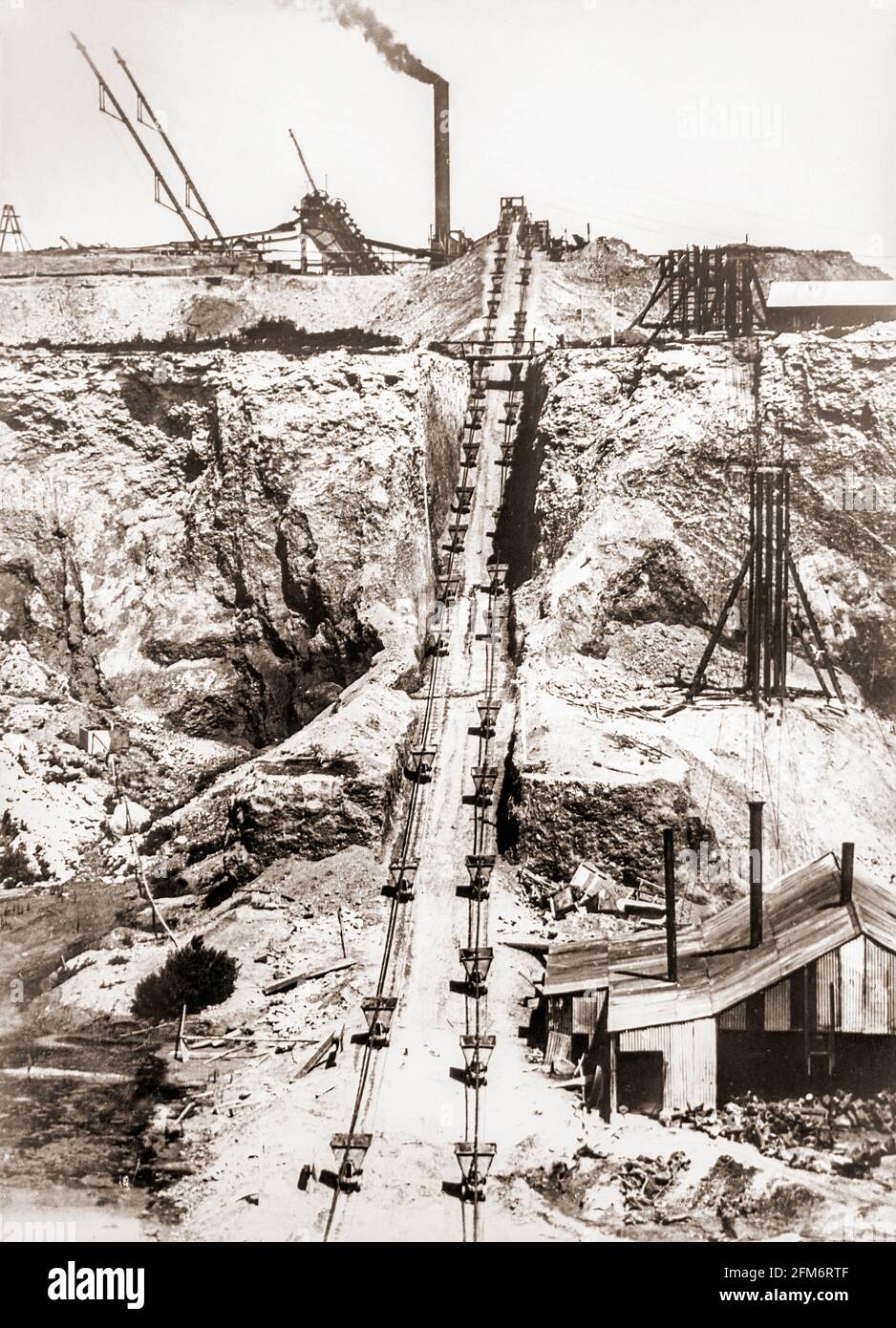Incline at De Beers diamond mine, Kimberley, South Africa, about 1910 Stock Photo