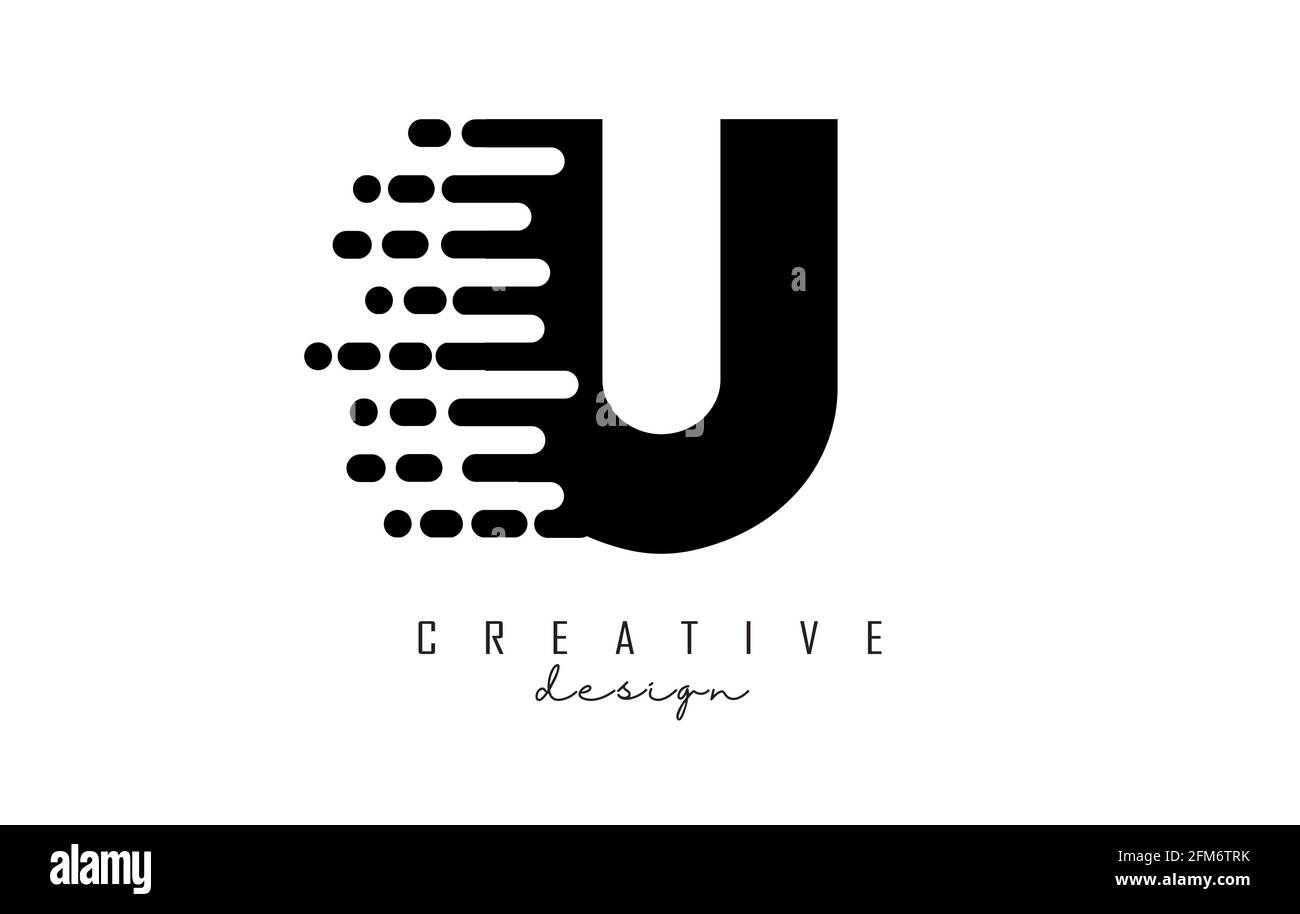 Geometric and dynamic letter U logo design with movement effect. Modern ...