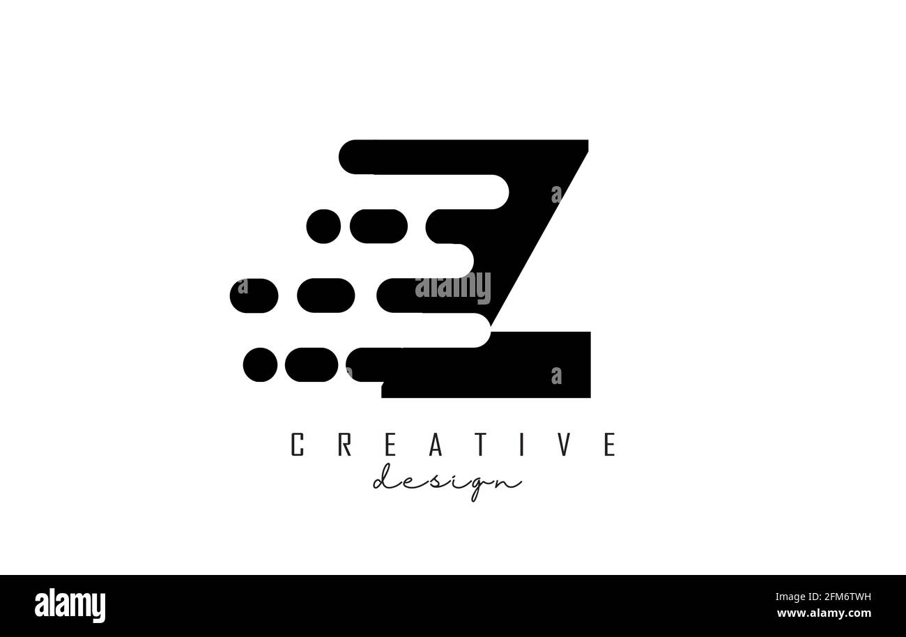Geometric and dynamic letter Z logo design with movement effect. Modern