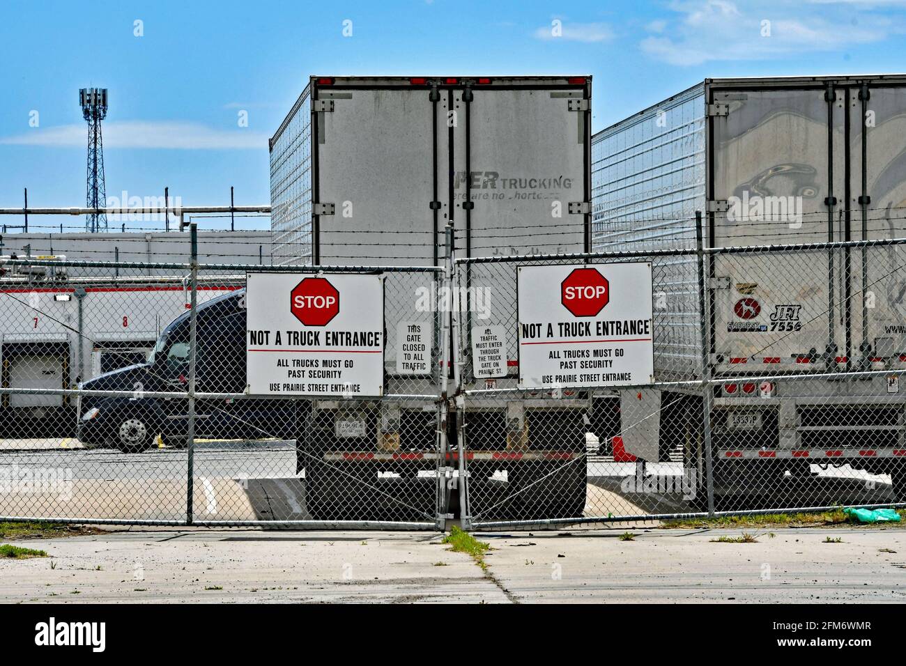 Back gate entrance to the Tysons Fresh Meats plant in Emporia Kansas