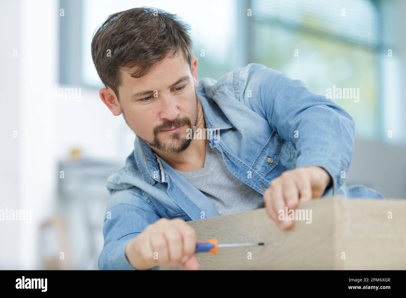 furniture assembly at home Stock Photo Alamy