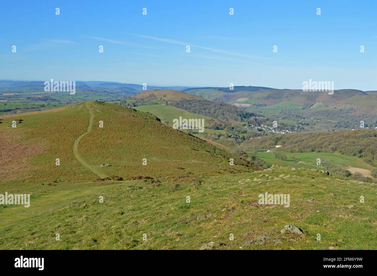 Views of Church Stretton from Hope Bowdler, Shropshire Stock Photo Alamy