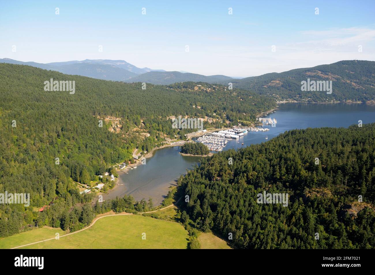 Aerial photograph of Maple Bay and Maple Bay Marinas, Vancouver Island ...